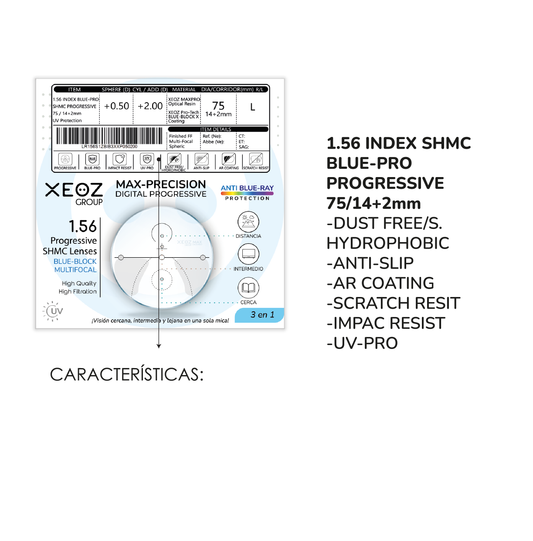 1.56 Progressive SHMC Blue-Block Multifocal MAX PRECISION